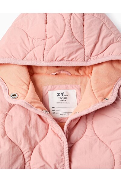 Ziddy Padded Parka with Hood for Baby Girl, Pink