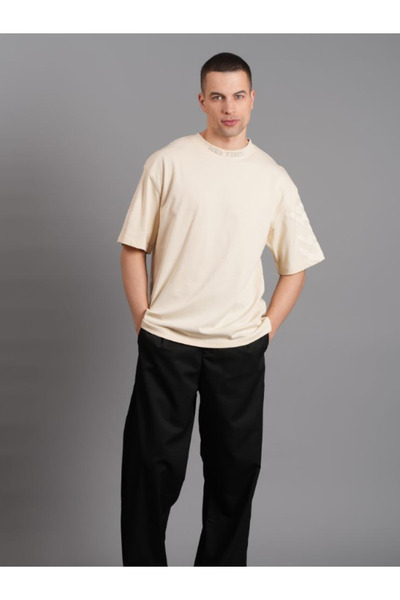 Chirkef Unisex Oversize Premium Fabric Back Printed Crew Neck Street Style T-Shirt Whc