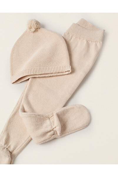 Ziddy 3-Piece Knitted Set for Newborns, Beige