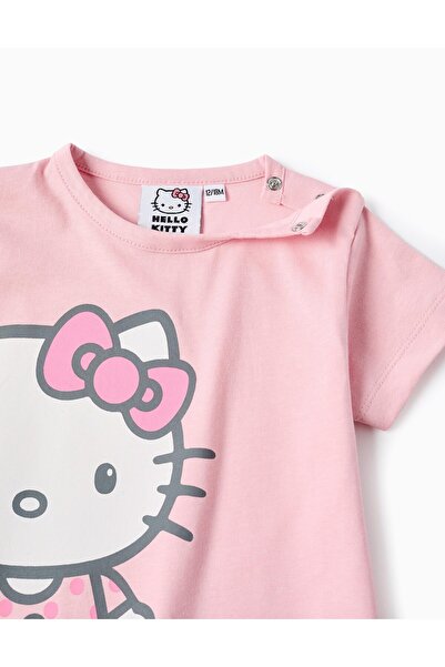 Ziddy Cotton Pyjama-Romper for Baby Girls 'Hello Kitty', Pink