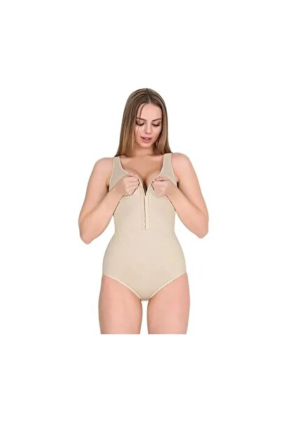 Ateksa Form Time 9109 Thick Strap Corset with Agrafl and Snap Fasteners, Skin Color