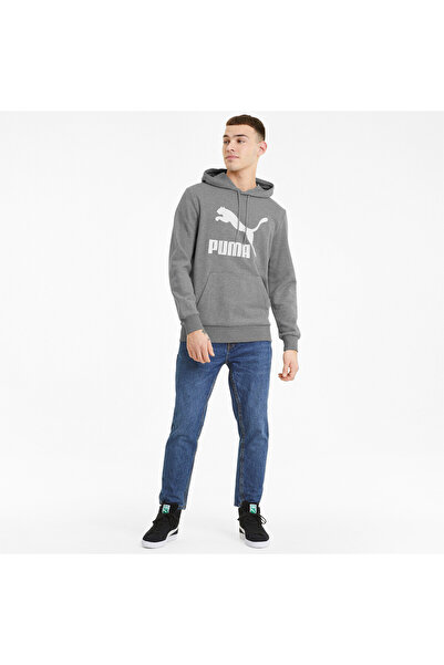 Puma Mens Classics Logo Hoodie - Gray