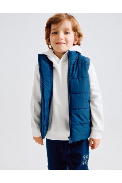 Ziddy Padded Gilet with Polar Lining for Boys, Dark Blue