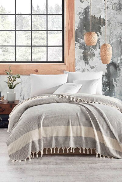 Mira Home غطاء سرير مزدوج بيكس لونا رمادي فاتح 200 × 230 سم