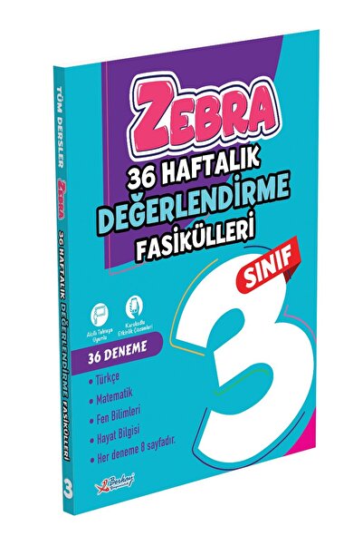 Berkay Yayıncılık 3.SINIF ZEBRA 36 HAFTALIK DEĞERLENDİRME FASİKÜLLERİ TÜM DER...