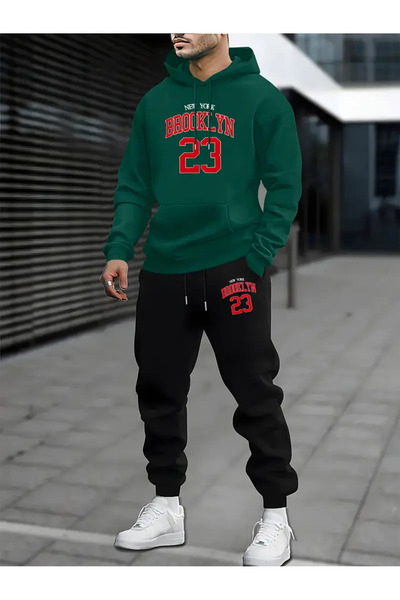 bellanova Tracksuit Set with Hoodie Sweatshirt and Sweatpants, Great Patterned Set