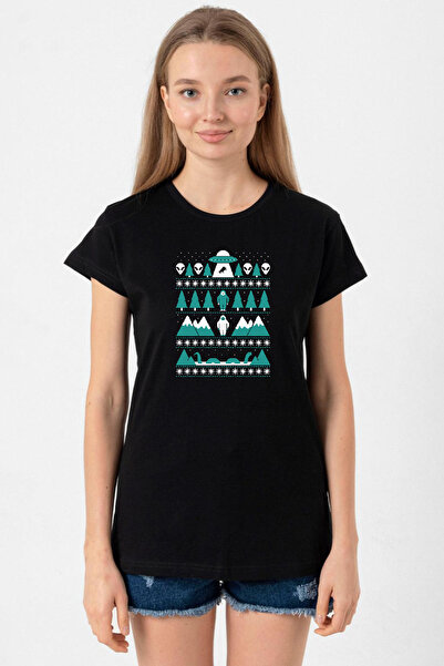 Tshirthane Paranormal Christmas Black Women's Tshirt