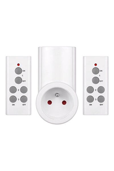 OEM Priză inteligentă cu 2 telecomenzi, rază de acțiune de până la 30 m, IP20, 2300 W, frecvență 433,92 MHz, împământare, baterie