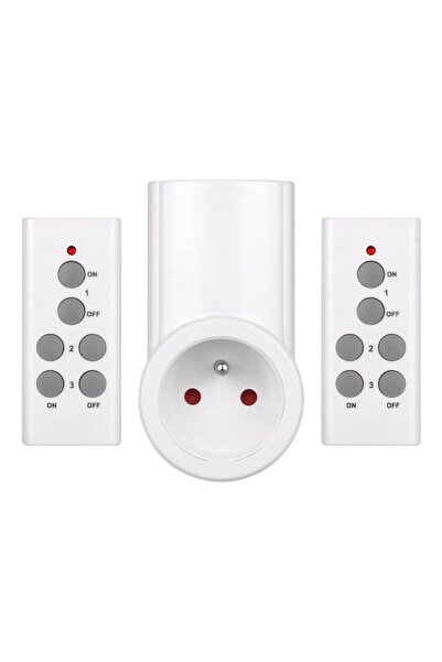 OEM Priză inteligentă cu 2 telecomenzi, rază de acțiune de până la 30 m, IP20, 2300 W, frecvență 433,92 MHz, împământare, baterie