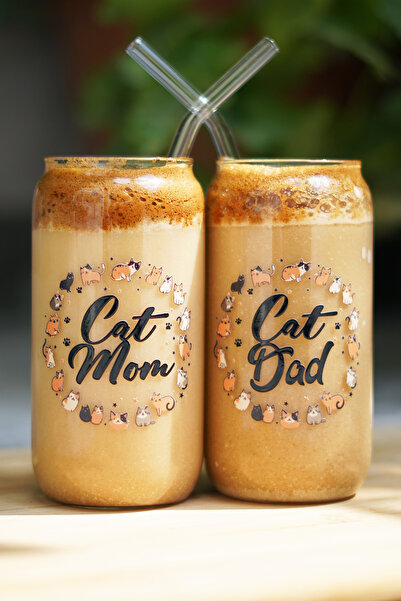 Caga Home Pinterest Bardak CAT MOM DAD Desenli Isıya Dayanıklı Borosilikat 2 ...
