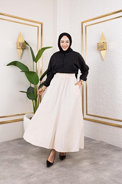 exxitcollection Women's Hijab Stylish Modern Strawberry Pocket Skirt with Elastic Waist