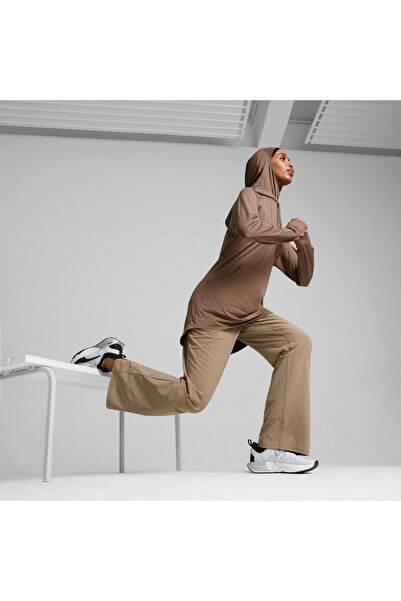 Puma Womens Modest Activewear Training Hoodie - Brown