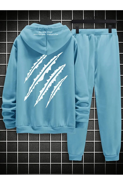 bellanova με τύπωμα με κουκούλα Φούτερ και φούτερ με κορδόνια στη μέση για άνδρες Σετ δύο τεμαχίων