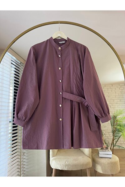 Bahar Altundemir سترة نسائية كبيرة الحجم من قماش المظلة مع حزام