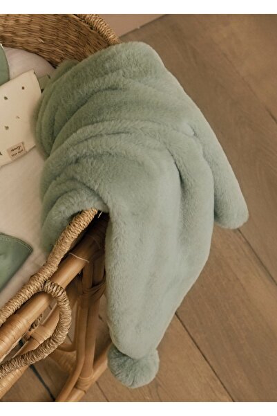 MAYORAL Baby Furry Pompom Blanket