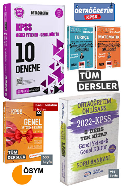 Pegem Akademi Yayıncılık 2026 Pegem KPSS Ortaöğretim Deneme+Çıkmış Sorular+So...