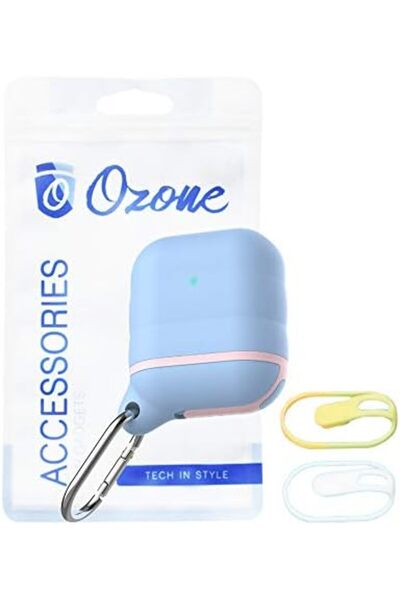 O Ozone Ozone Silicone AirPod Case with Hook and 2 Straps Protective Cover fo...