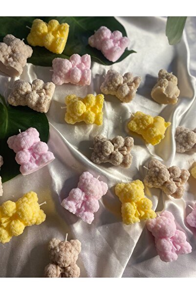 angelshinedesign Gül Detaylı Ayıcık Şekilli Dekoratif Pembe- Hediyelik El Yap...