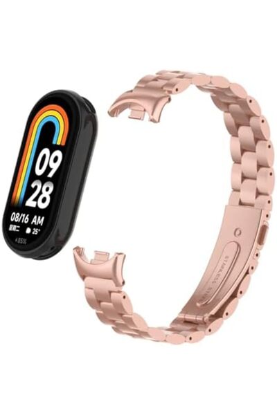 O Ozone Xiaomi Mi Band 8 Metal Watch Strap | Rose Pink