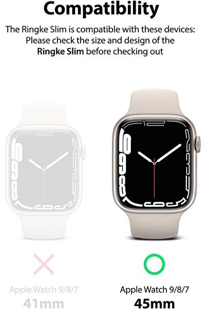 Ringke Slim Case For Apple Watch 7 45mm [2 Pack] - Clear / Metallic Blue