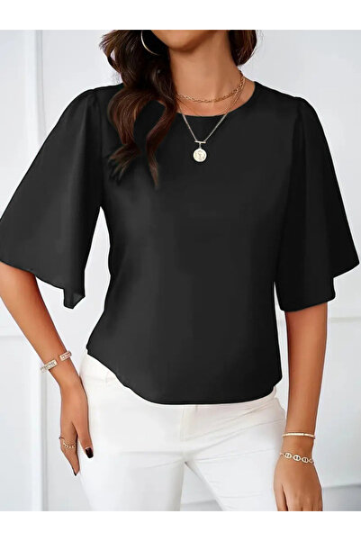 DEAG Women's Short Sleeve Round Neck Sandy Blouse