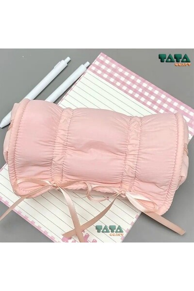 TATA CRAFT Charmli Stationery Makeup Organization Pen Holder with Large Capacity Ribbon Cover