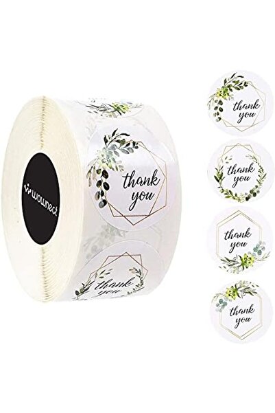 Wownect ملصق شكر بتصميم ورقة شجر دائري [1 بوصة] [500 ملصق]