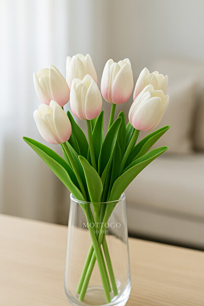 Mottogo Buchet de lalele umede artificiale din 5 piese – floare decorativă ap...