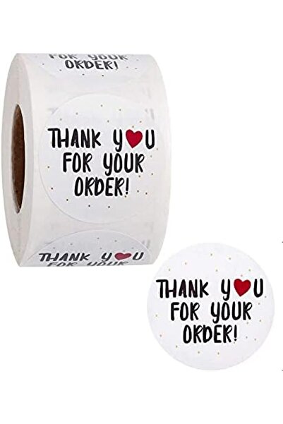 Wownect ملصق "شكرًا لك على طلبك" مستدير [بوصة واحدة] [1000 ملصق] ملصقات لأختام المظاريف، عبوة