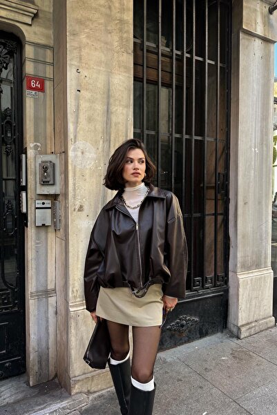 mylove Brshk Leather Jacket Brown