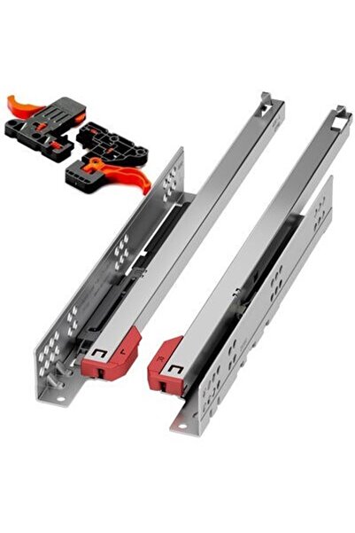 SAMET Ultimade 35 Cm Tek Açılım Frenli Ray Çekmece Rayı Mandal Dahil