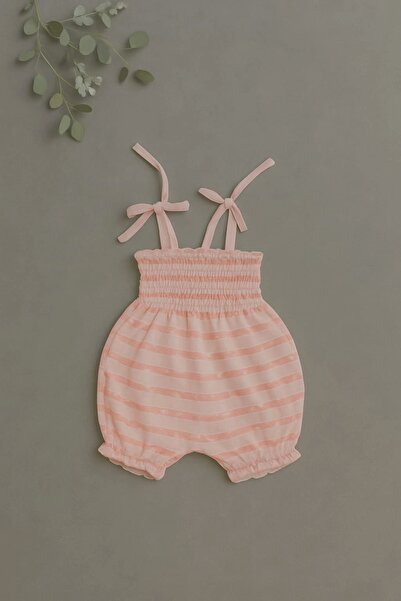 iklimix Hanging Striped Baby Girl Romper