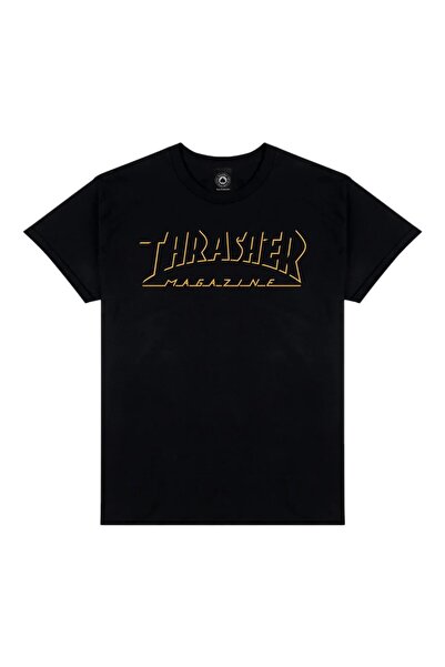 Thrasher Tricou negru cu logo Shadow Mag