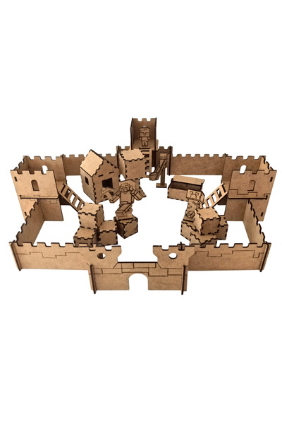 GOOD SIGN Castle Toy Made of Pixel Blocks, Wooden Painting Educational Play Set for School, Nursery and Workshop Activities