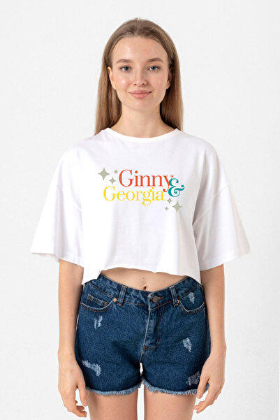 Tshirthane Ginny & Georgia Lettern White Women's Crop Tshirt