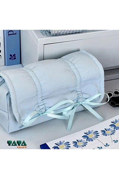TATA CRAFT Charmli Stationery Makeup Organization Pen Holder with Large Capacity Ribbon Cover