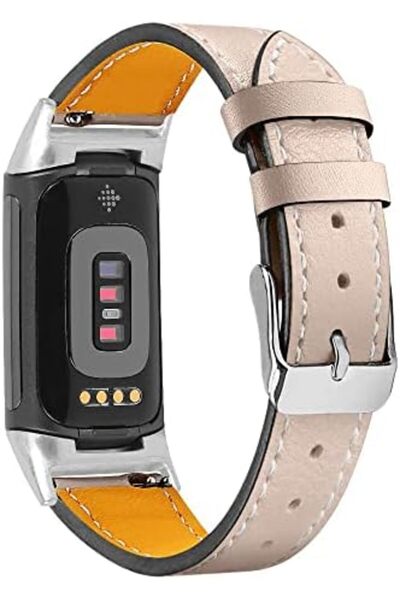 O Ozone Leather Watch Band | Fitbit Charge 5 Smart Watch| Starlight