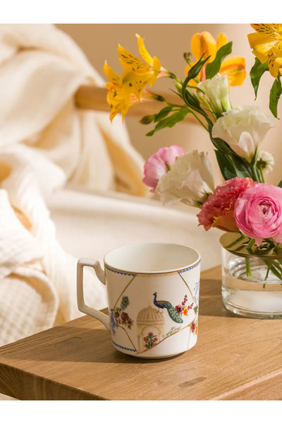 LC Waikiki Lcw Home Ecru Printed Porcelain Mug 340 ml