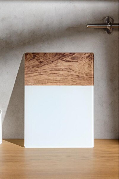 Miabella Home Tempered Glass Cutting Board White - Wooden Cutting Board Presentation Board Glass Chopping Board 25X35 cm