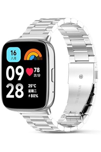 O Ozone Redmi Watch 3 Active/Redmi Watch 3 Lite Band | Metal Watch Strap | Silver