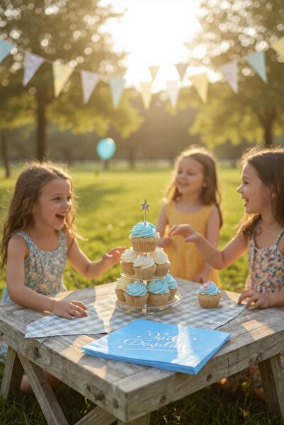 Cadde Süs Μπλε χαρτοπετσέτα με θέμα τα 20α γενέθλια