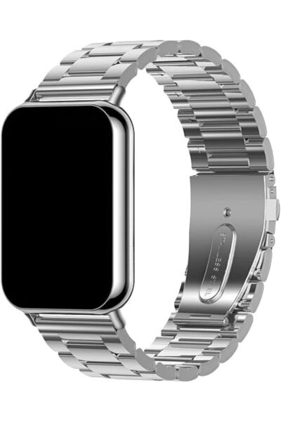 O Ozone سوار شاومي مي الذكي 8 برو وساعة ريدمي 4، سوار معدني | فضي