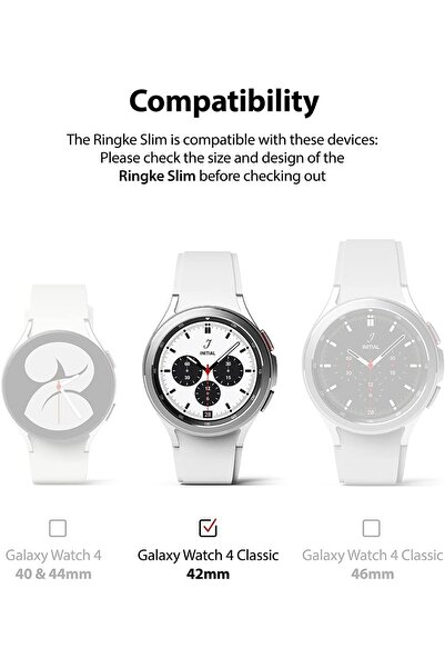 Ringke Samsung Galaxy Watch 4 Classic 42mm Case| Slim Series| Clear + White