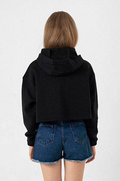 Tshirthane Marilyn Manson 90's Storyboard Black Women's Crop Hoodie