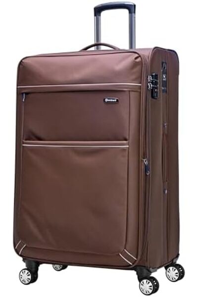 eminent Expandable Luggage Trolley Bag Soft Suitcase for Unisex Travel Polyester Shell Lightweight w