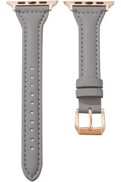 O Ozone Slim Leather Bands For Apple Watch Band 38mm 40mm 40mm 41mm- Grey