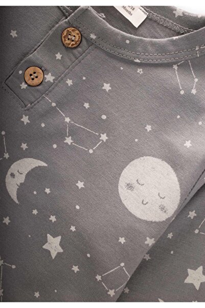 Cigit Σετ πιτζάμες με στάμπα ηλικίας 1-8 Γκρι