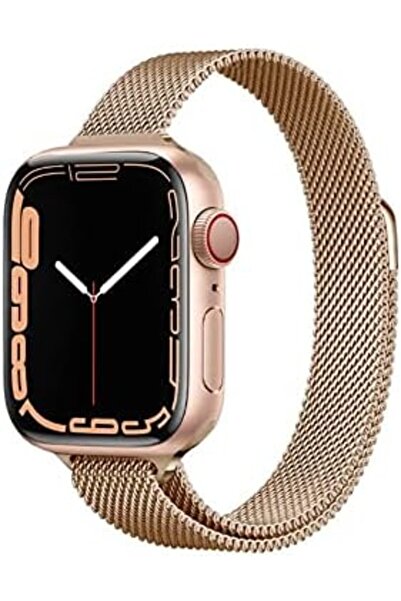 O Ozone ساعة أبل ٤١ مم / ٤٠ مم / ٣٨ مم | سوار ساعة ميلانو رفيع | ذهبي وردي