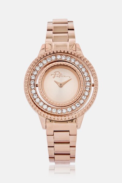 Police ساعة نسائية P16037BSR تناظرية من الفولاذ المقاوم للصدأ مقاس 36 مم، بال...