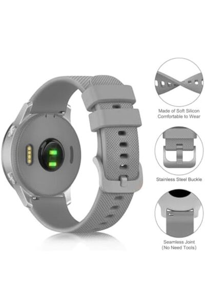 O Ozone 20mm Silicone Bands For Samsung Galaxy Watch 6/5/4 Band 40/ 44mm | Grey